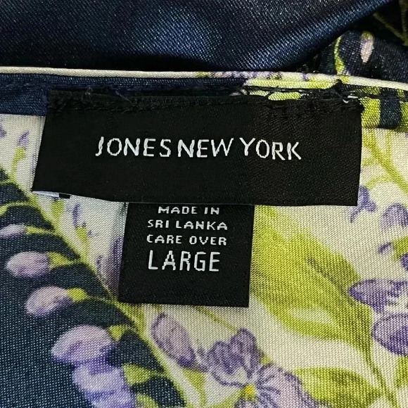 Jones New York NWT Women’s Navy Floral Slip Dress Adjustable Strap‎ Large - Picture 7 of 7